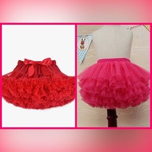 Red and Pink Girls Tutu Costume Skirts 2 Bundle Sz Sm